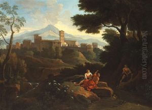 Die Abtei Von San Nilo In Grottaferrata by Jan Frans van Bloemen