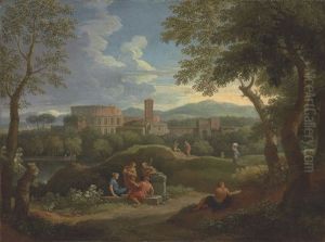 A Capriccio In The Roman Campagna With Classical Figures