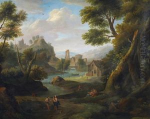Ideale Sudliche Flusslandschaft Mit Personenstaffage