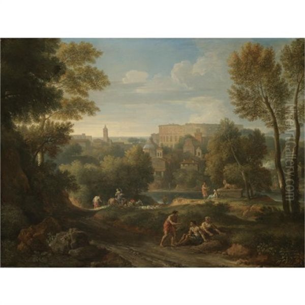 A View Of The Roman Campagna With The Colosseum Beyond - view 1