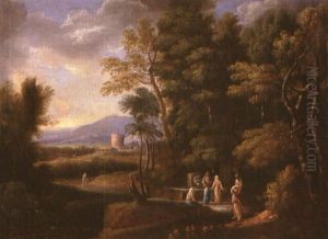 Paesaggio Con Donne Al Pozzo