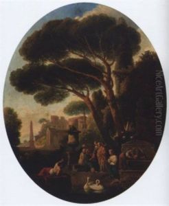 Philosophers Disputing Before A Roman Villa by Jan Frans van Bloemen