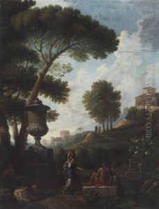 A Classical Landscape With Figures by Jan Frans van Bloemen
