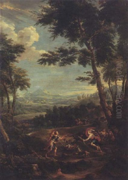 Atalanta And Meleager Hunting The Calydonian Boar - view 1