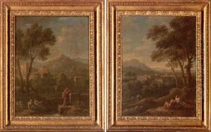 Italianate Landscape With Figures Resting Before Hill-top Villages Italianate Landscape With Figures Resting Before Hill-top Villages