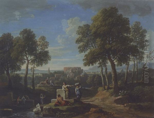 A Classical Landscape With Figures By Ruins - view 1