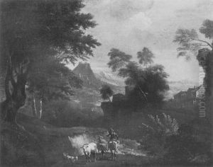 Paysage Italianisant Avec Des Bergers Sur Un Chemin Paysage Italianisant Avec Des Bergers Sur Un Chemin