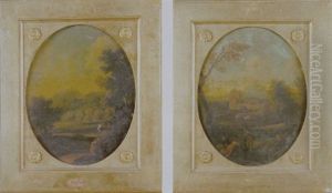 Paesaggio Laziale Con Borgo In Lontananza by Jan Frans van Bloemen