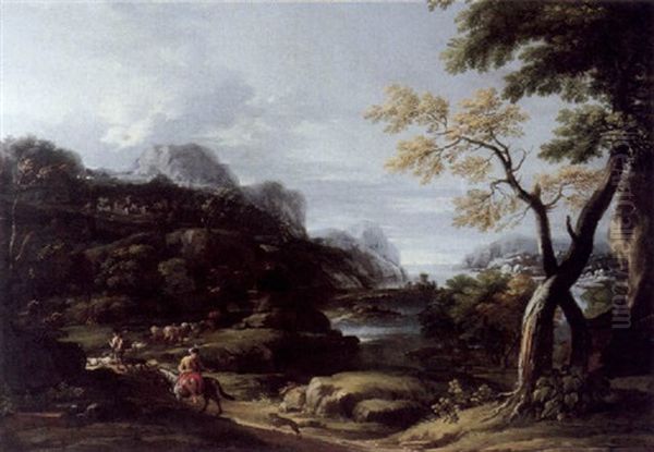 Landschaft Mit Reitern Und Wanderern - view 1