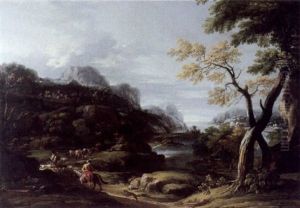 Landschaft Mit Reitern Und Wanderern by Jan Frans van Bloemen