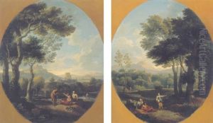 Classical Landscape With Figures by Jan Frans van Bloemen