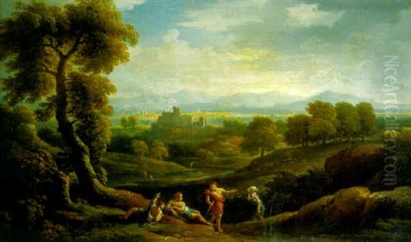 Classical Landscape With Peasants In The Foreground - view 1