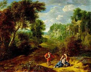Campagna-landschaft Mit Antiken Ruinen by Jan Frans van Bloemen