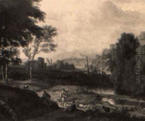 Shepherds In An Italianate Landscape by Jan Frans van Bloemen