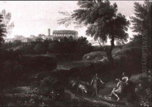 Blick Auf Rom Mit Dem Kolosseum by Jan Frans van Bloemen
