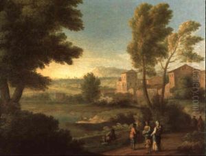 Ideale Landschaft Mit Figuren by Jan Frans van Bloemen