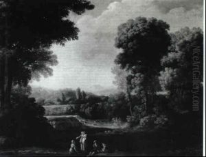 Italianate Landscape With Mother And Child At Rest by Jan Frans van Bloemen