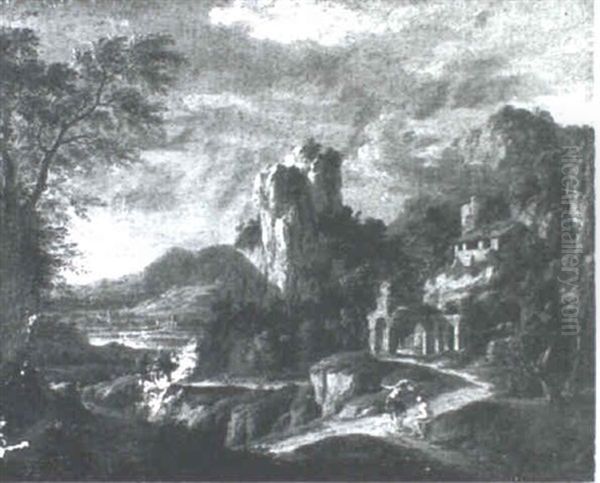 Figures And Ruins In A Landscape - view 1