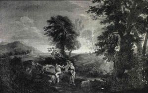 A Pastoral Scene With Figures In The Foreground by Jan Frans van Bloemen