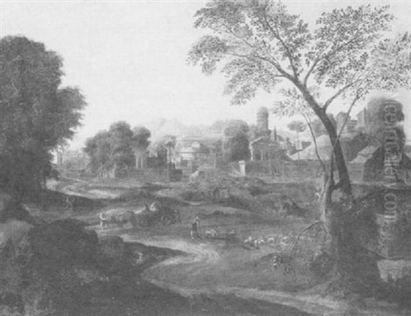 Pastoral Landscape With Classical Buildings - view 1