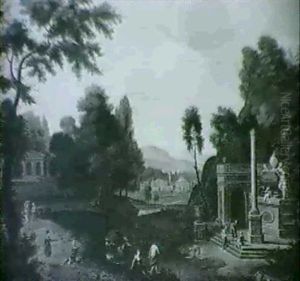 Clssical Landscape With Figures by Jan Frans van Bloemen