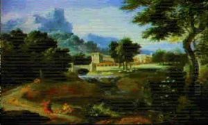 Paesaggio Con Figure by Jan Frans van Bloemen