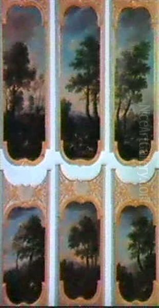 Sechs Panneaux Aus Einer Wanddekoration [(3) 64 X 37cm} - view 1
