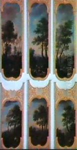 Sechs Panneaux Aus Einer Wanddekoration [(3) 64 X 37cm}