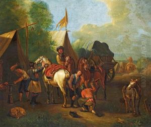 Beim Hufschmied by Pieter van Bloemen