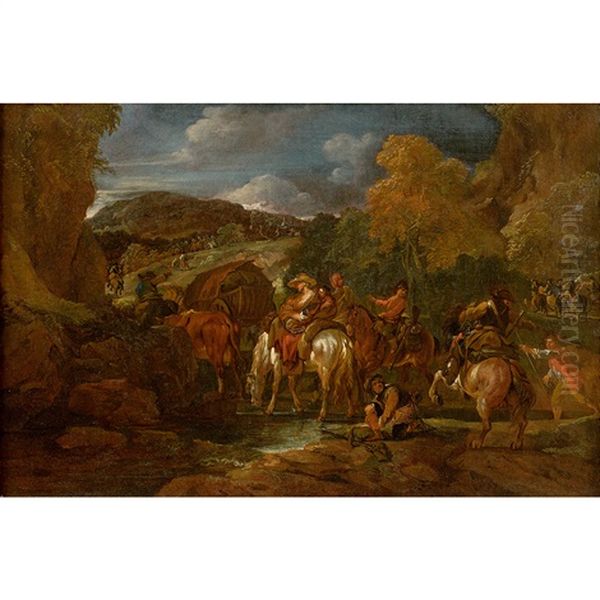 Une Scene De Bivouac Derriere Un Regiment De Cavalerie - view 1