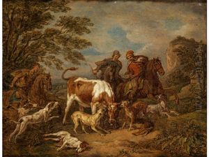 Pferdejagd Auf Einen Jungstier
