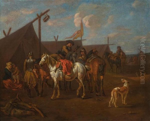 Pair Of Works: Encampment With Horses - view 1