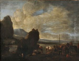 Harbor Scene by Pieter van Bloemen