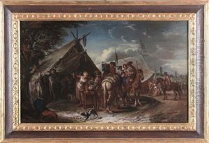 Viandante Al Guado Accampamento Militare (pair)