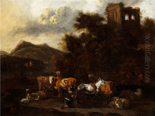 Landschaft Mit Hirten Und Weidevieh - view 1