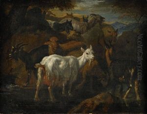 Landskap Med Getter by Pieter van Bloemen
