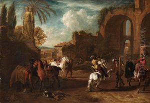 Resting Horseman by Pieter van Bloemen
