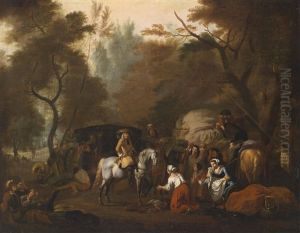 Der Uberfall Im Wald by Pieter van Bloemen
