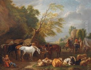 A Cavalry Camp by Pieter van Bloemen