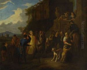 Jahrmarktszene by Pieter van Bloemen