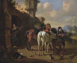 Rast Bei Einer Trattoria by Pieter van Bloemen