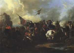 Gefecht Zwischen Turkischer Und Polnischer Kavallerie Von Wien by Pieter van Bloemen