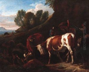 Hirten Mit Ihrem Vieh by Pieter van Bloemen