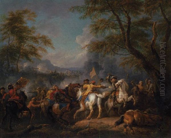 A Cavalry Skirmish Between Christians And Turks - view 1