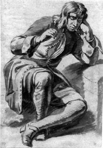 Am Boden Sitzender Junger Mann, Den Linken Arm Aufgestutzt by Pieter van Bloemen
