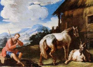A Landscape With A Herdsman Playing A Flute
