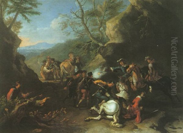 An Ambush On A Path In A Wooded Landscape - view 1