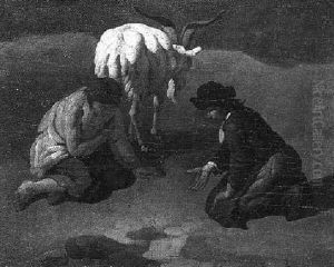 Peasants Dicing, A Goat Standing Nearby