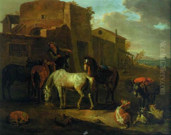 Drovers At A Farmstead - view 1