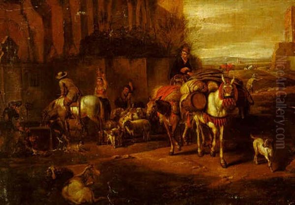Muleteers Halted At An Inn - view 1